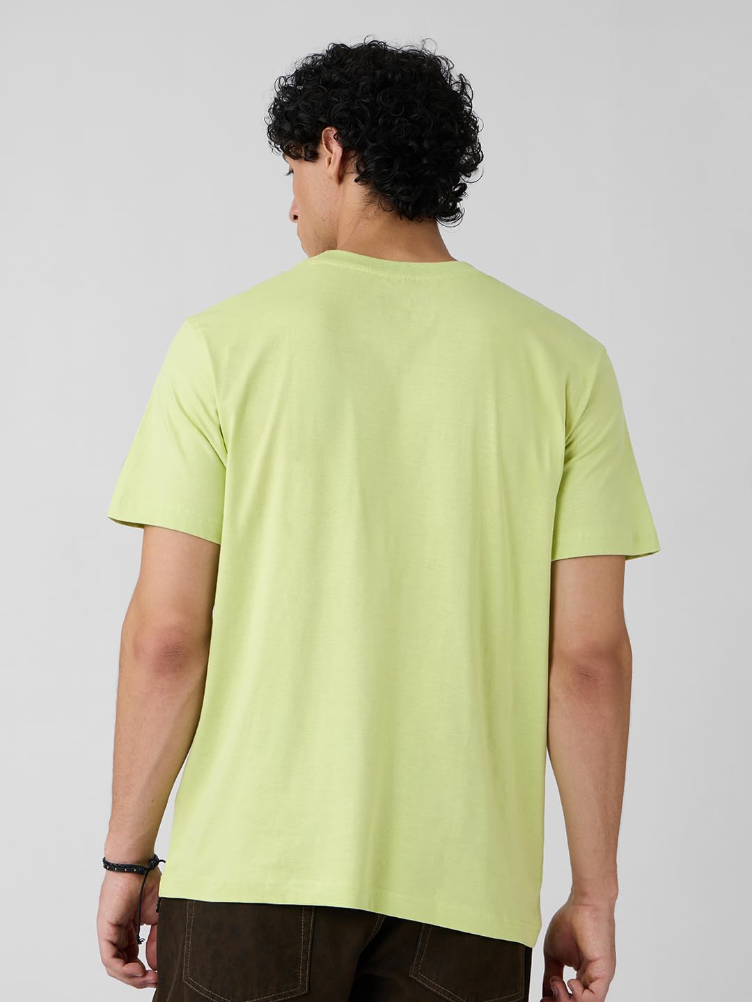 The Souled Store Official TMNT: The Squad Mens Regular Fit Half Sleeve Graphic Printed Cotton Off Green Color T-Shirt