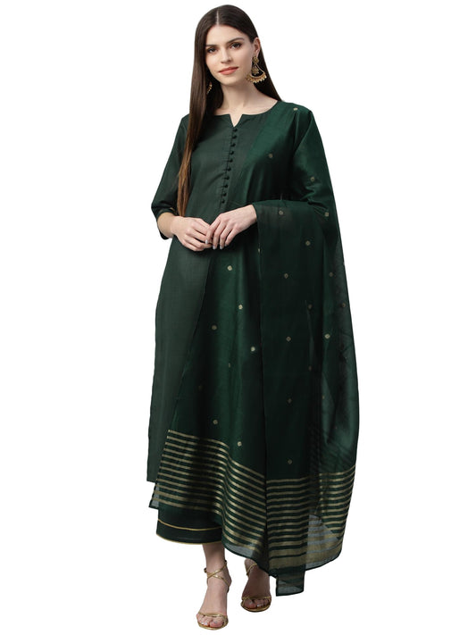 Libas Women's Cotton Kurta Sets (6871_Green