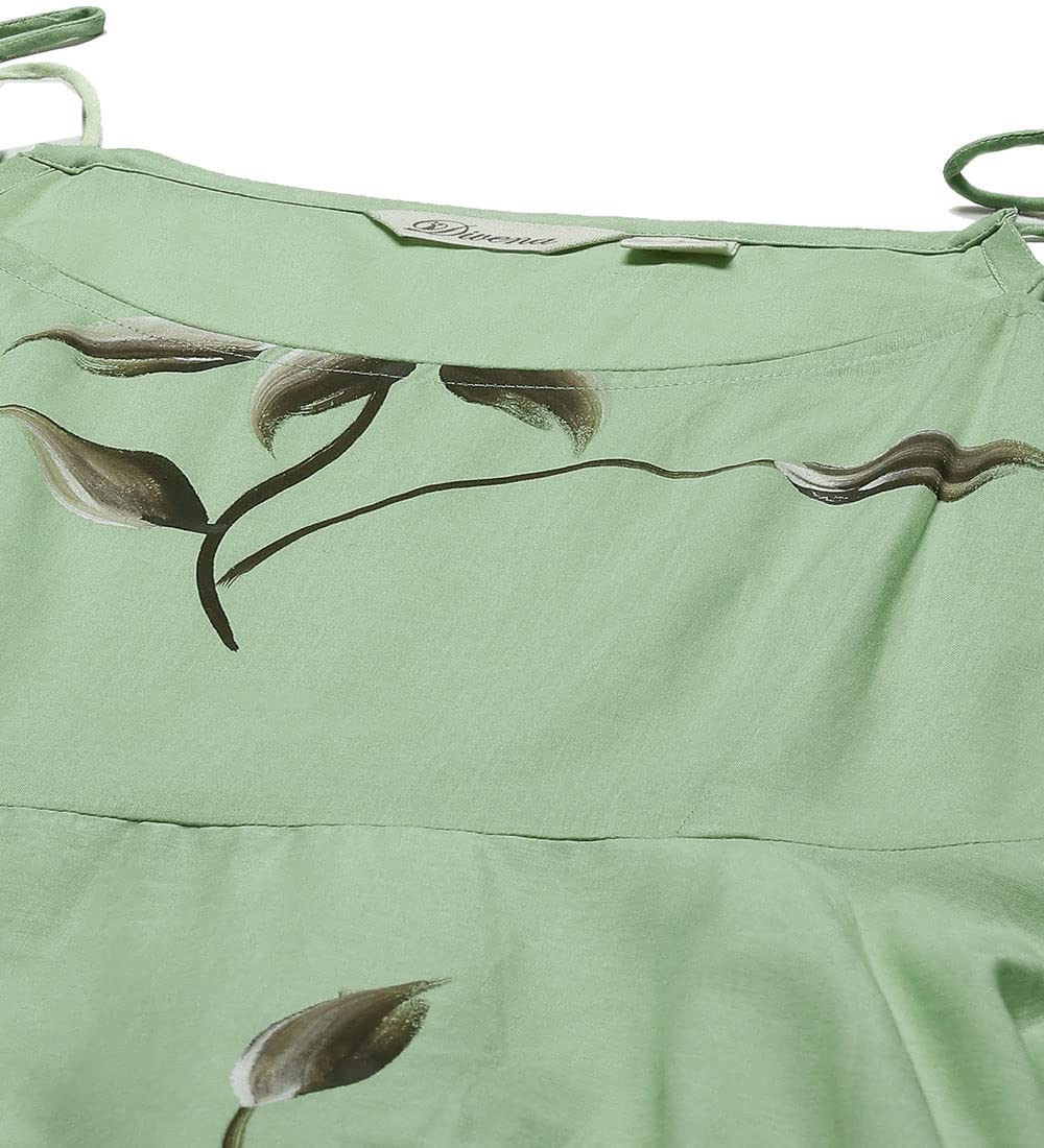 Divena Women's Cotton Anarkali Kurta Pant Set With Dupatta (DK0748-5XL_Green_5XL)