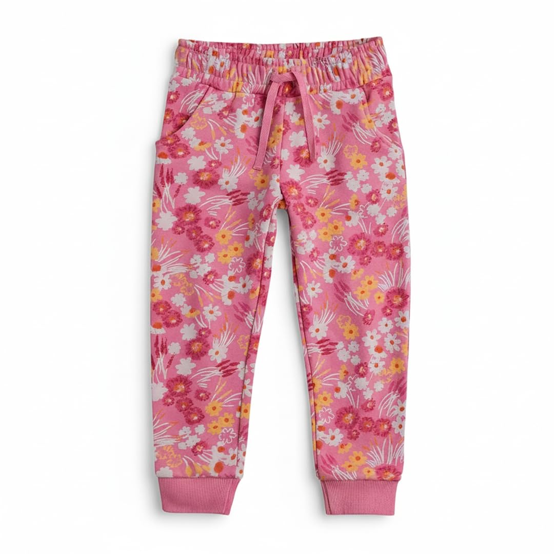 Mothercare Girls Toasted Petals Printed Joggers - Pink