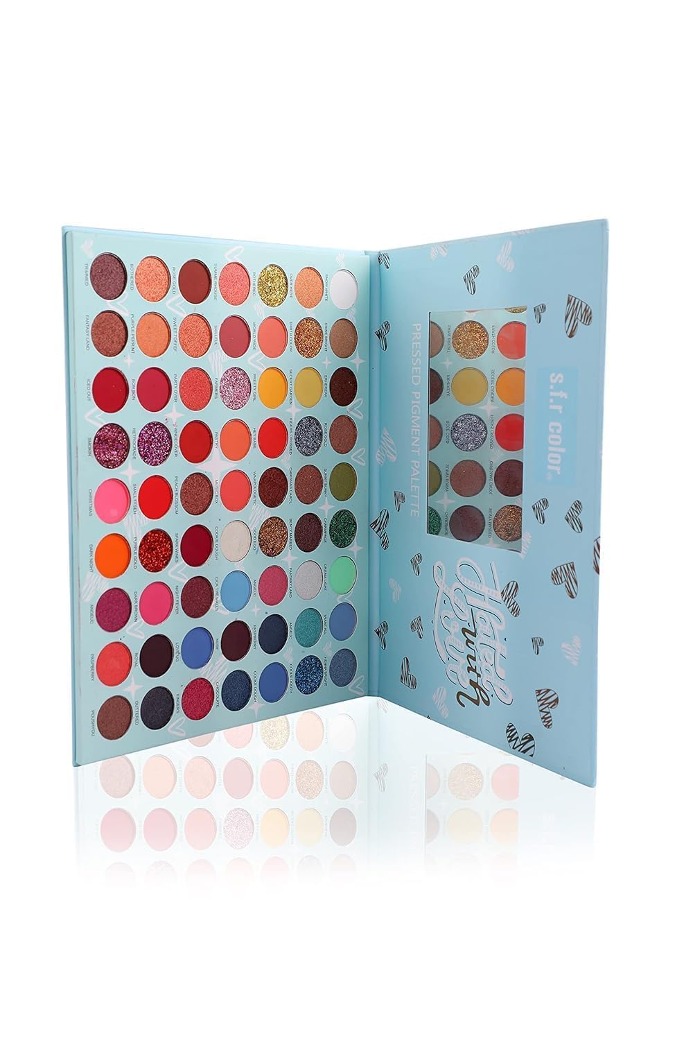 YENKY Beauty 63-Color Hated With Love Eyeshadow Palette Kit With Mirror: Glitter, Shimmer, Matte Eye Shades For Vibrant, Versatile, Long Lasting, Swiss Style Makeup, Multicolor