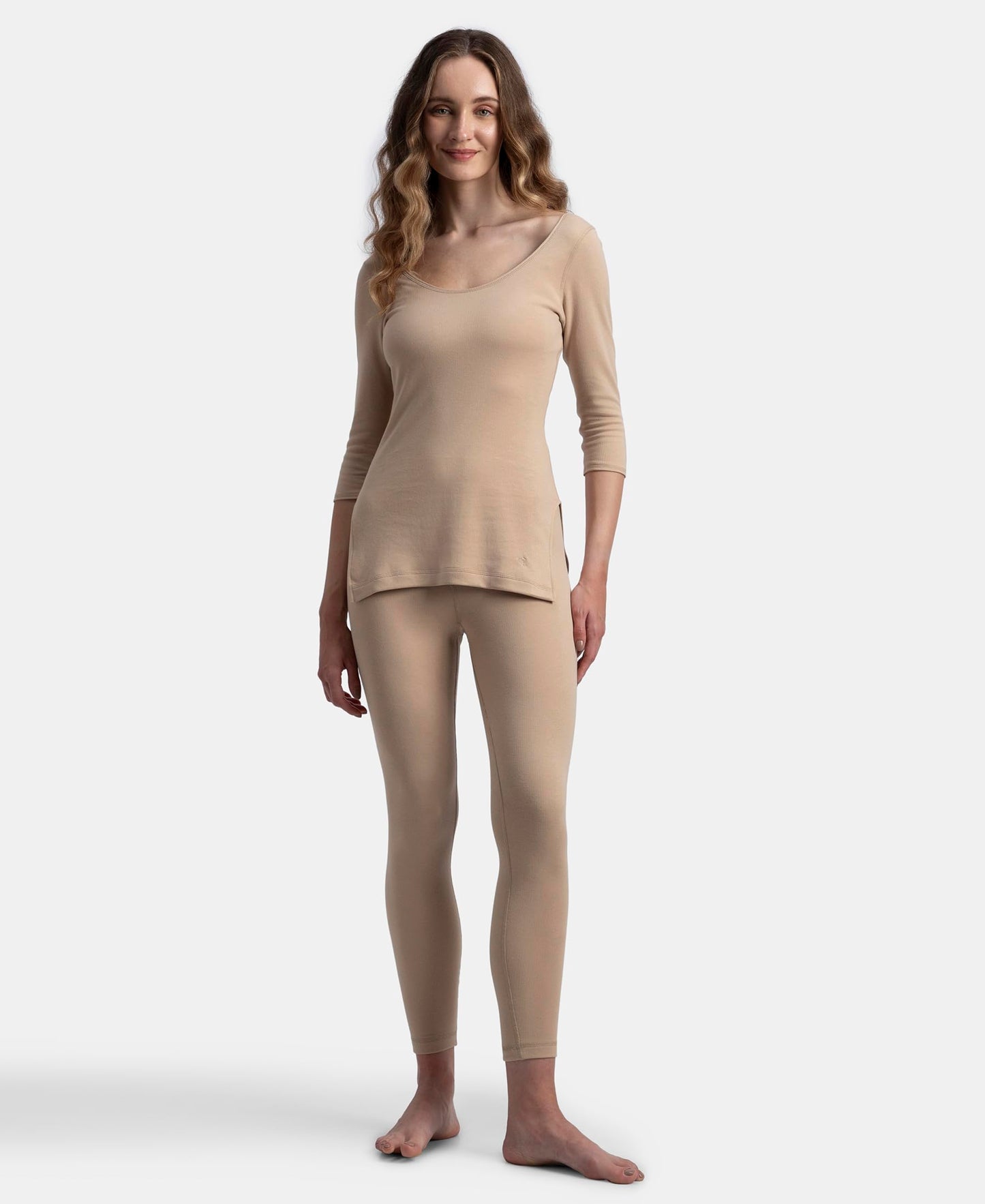 Jockey 2544 Women's Super Combed Cotton Rich Brushed Fabric Thermal Leggings with StayWarm Technology_Skin_L