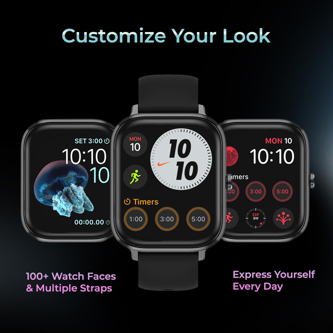 Nervfit Maverick 1.78" AMOLED Luxury Smart Watch with Always-On Display, Bluetooth Calling, AI Voice Assistant, IP68 Waterproof, Heart Rate & SpO2 Monitor, and 100+ Sports Modes