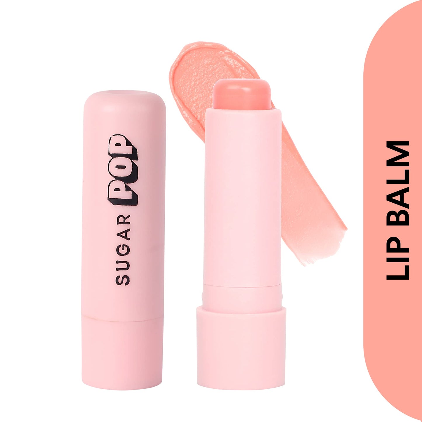 SUGAR POP High Shine Lip Gloss - 01 Marshmallow (Clear) Lip Plumping Gloss For Soft & Dewy Lips & SUGAR POP Nourishing Lip Balm 05 Peach - 4.5 gms – Tinted Lip Moisturizer Combo