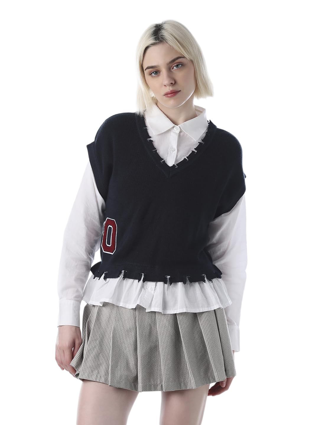 ONLY Women Solid Casual Shirt with Sweater Waist