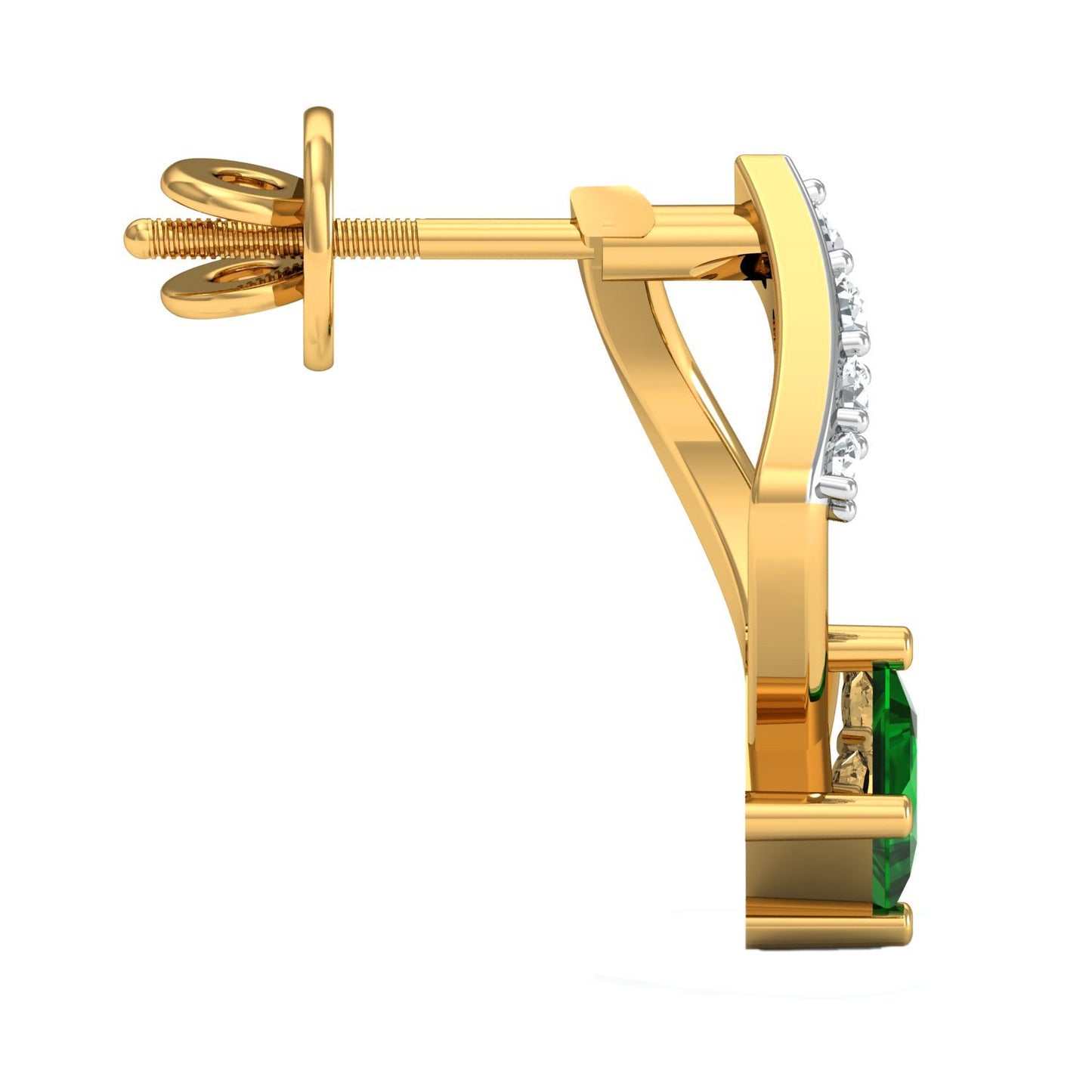 DISHIS 18K Yellow Gold Diamond Earring for Women