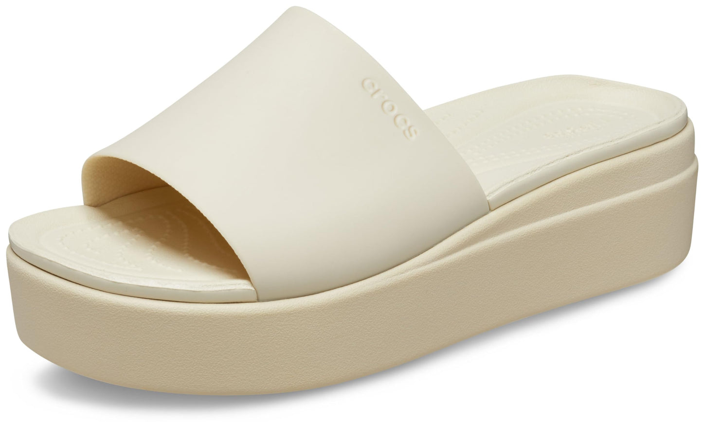 Crocs Women's Brooklyn Platform Slide Sandal, Bone, 8