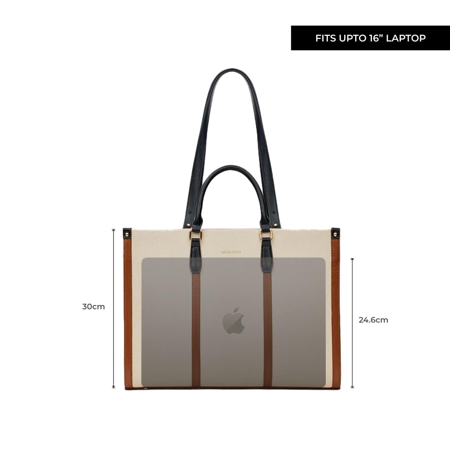 Miraggio Beverly Canvas Laptop Tote Bag | Fits Upto 16 Inches Laptop | Shoulder Bag For Women Office Use | Office Bag For Women Stylish