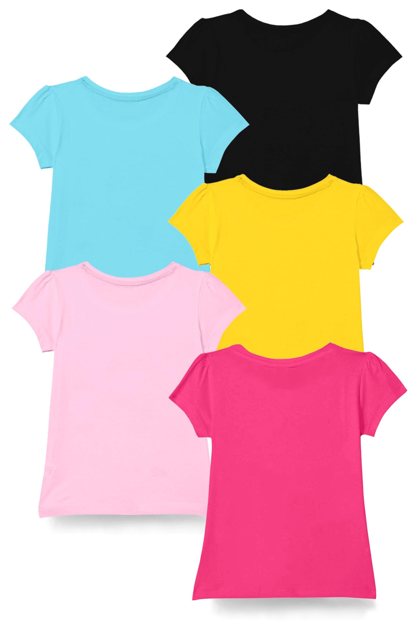 Kuchipoo Girls Regular Fit Half Sleeves Cotton T-Shirts (KUC-TSHRT-460, 13 to 14 Years, Multi-Colored)