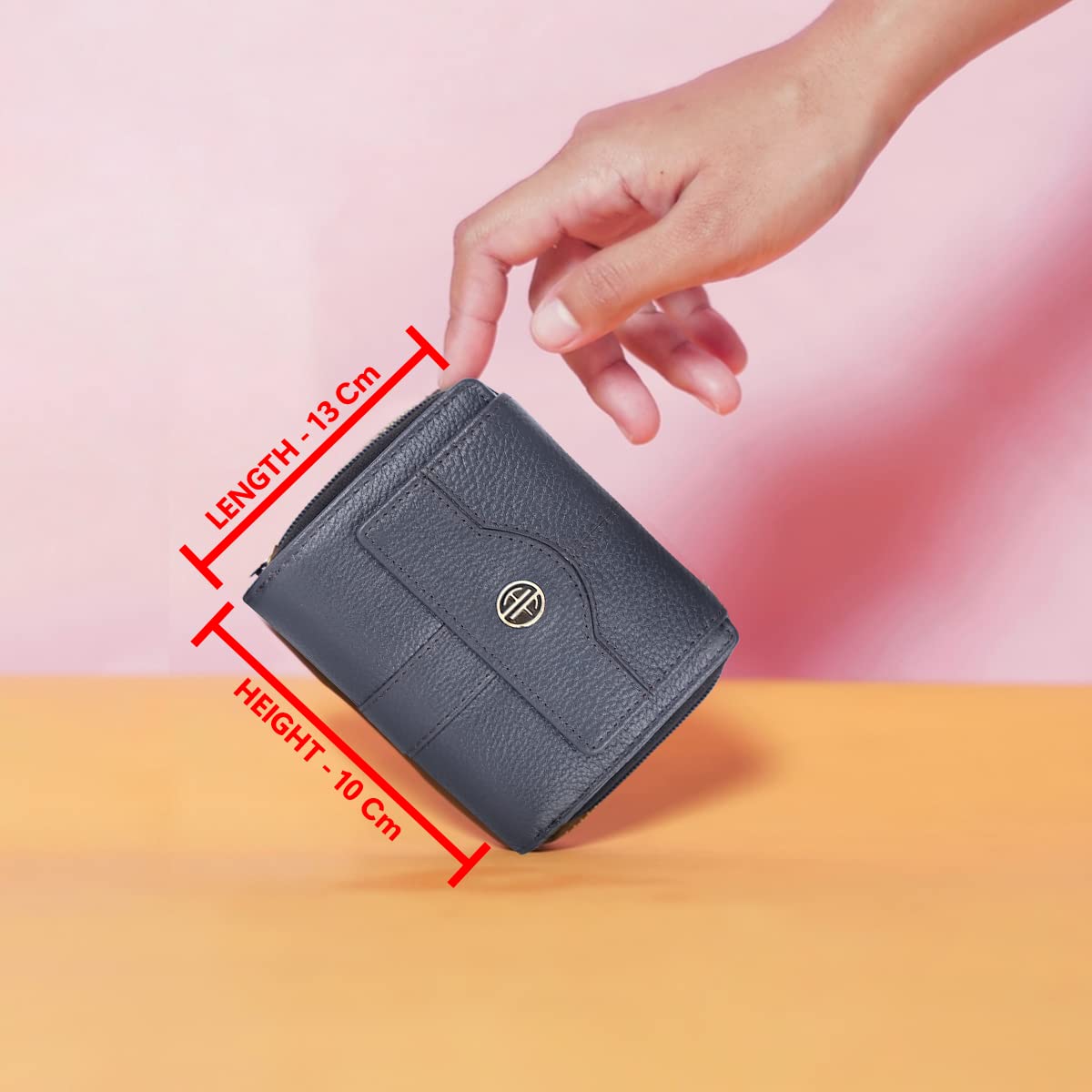 HAMMONDS FLYCATCHER Leather Ladies Wallet for Woman with 14 Card Slots - Clutch Purse for Women, Ladies Wallet for Women Stylish, Purse for Woman, Grey