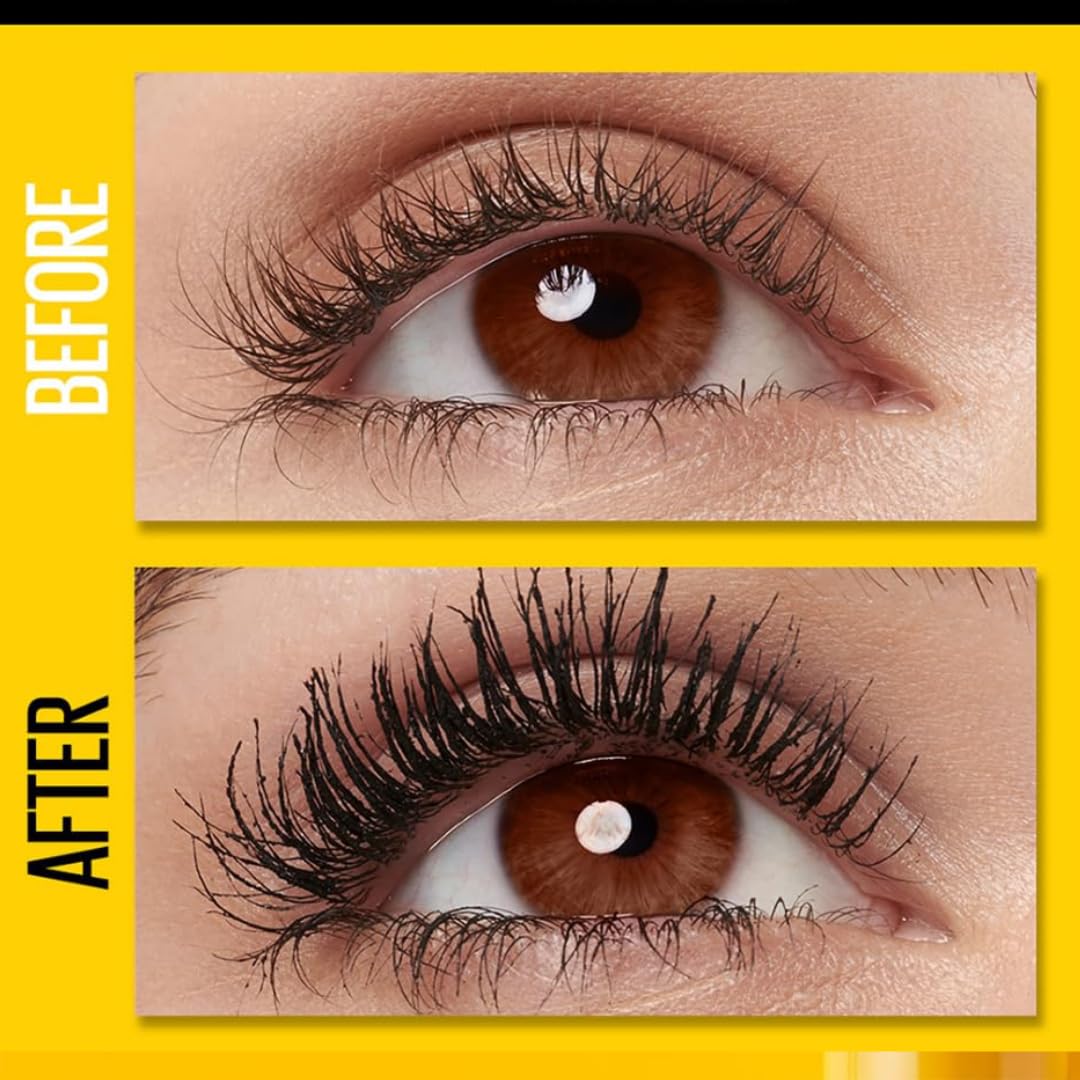 Colossal Waterproof Mascara, Volumizing Black Lash Makeup, Smudge-Proof & Long-Lasting Eye Makeup
