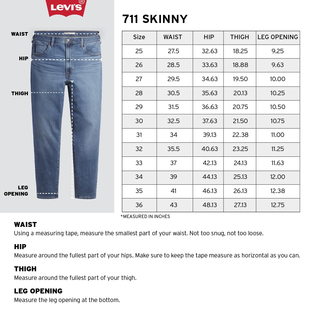 Levi's Women's 711 Skinny Fit Mid-Rise Jeans Blue