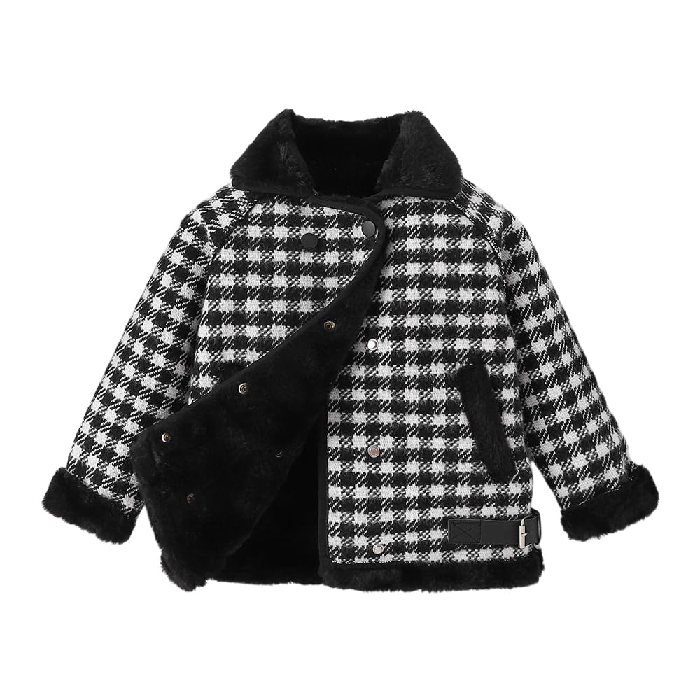 Hopscotch Girls Polyester Waist Length Jackets in Black Color For Ages (4-5 Years)