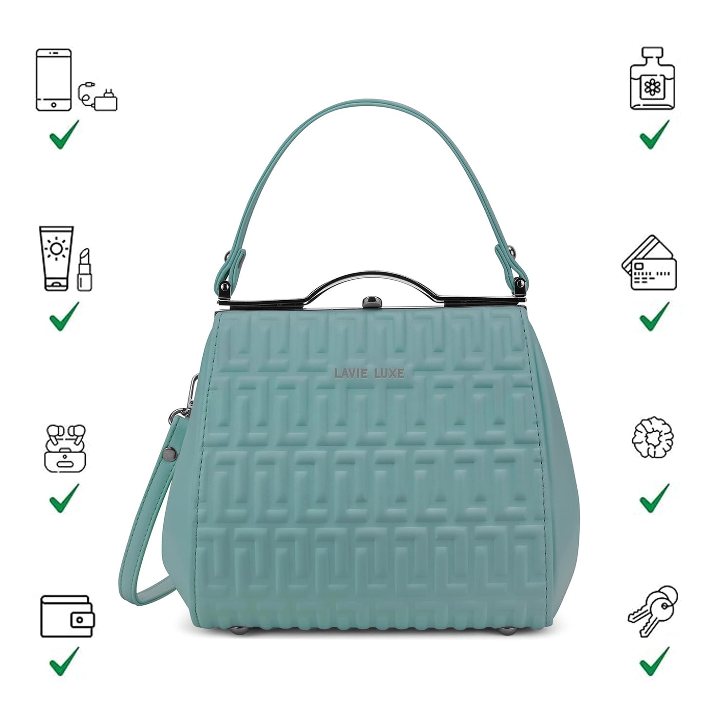 Lavie Luxe Women's Fluffel Frame Satchel Handbag for Women | Satchel Bag for Work | Ladies purse | Stylish Shoulder Bag | Gift For Women