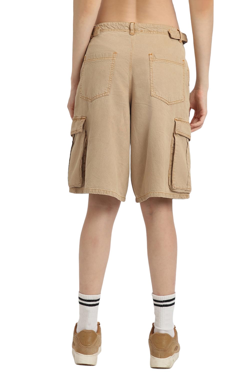 FOREVER 21 Women's Boxer Shorts (FWS24CSRF0009_Khaki