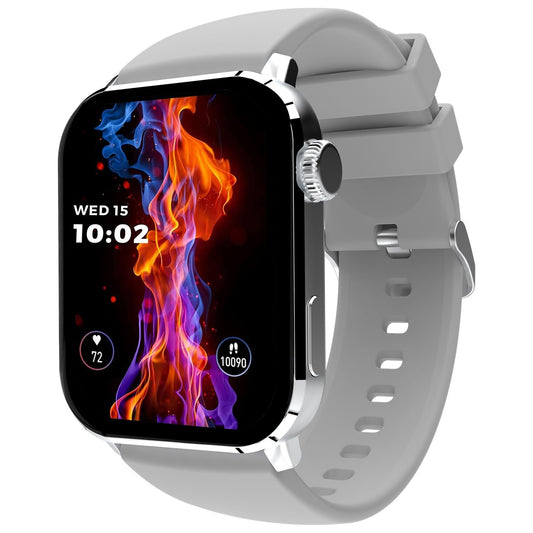 beatXP Unbound+ 1.8" (4.5 cm) AMOLED Display (1000 Nits Brightness), Bluetooth Calling Smart Watch, 100+ Sports Modes, Health Rate, SpO2 & Sleep Monitoring, Upto 7 Days Battery Life (Iced Silver)