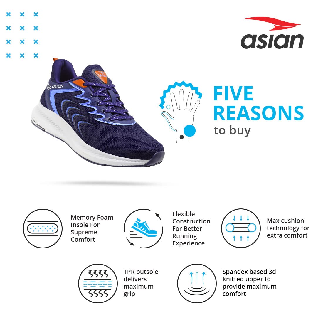 ASIAN Men's Fortuner-07 Sports Running,Walking & Gym Shoes with Max Cushion Technology Casual Sneaker Shoes for Men's & Boy's Grey