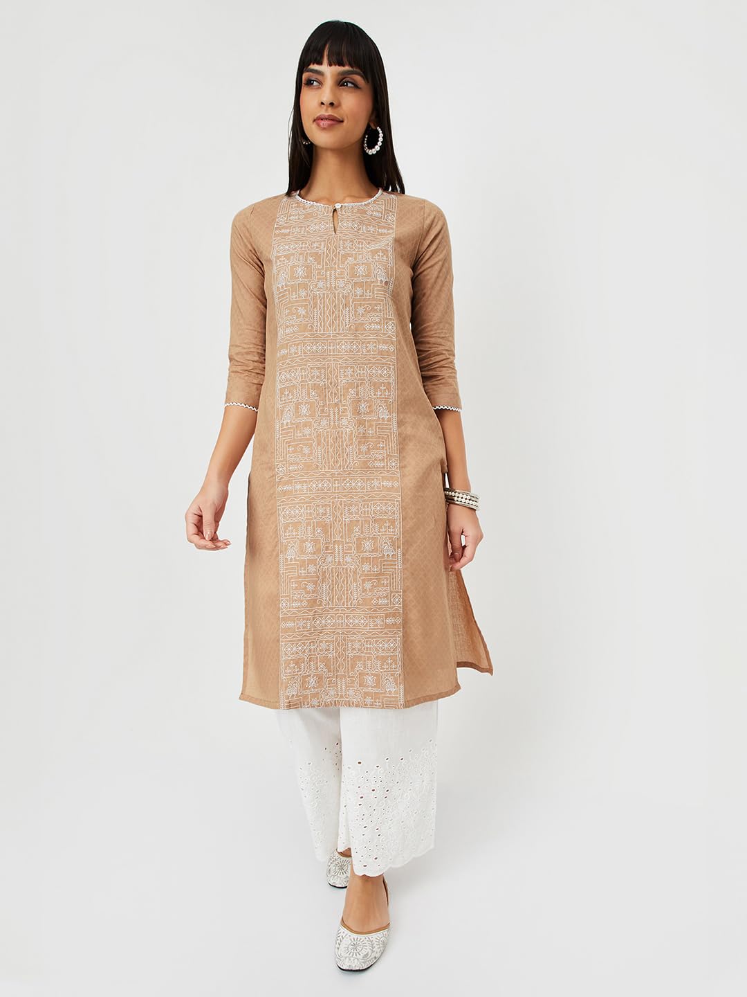 Max Women's Cotton Blend Regular Fit Regular Kurta