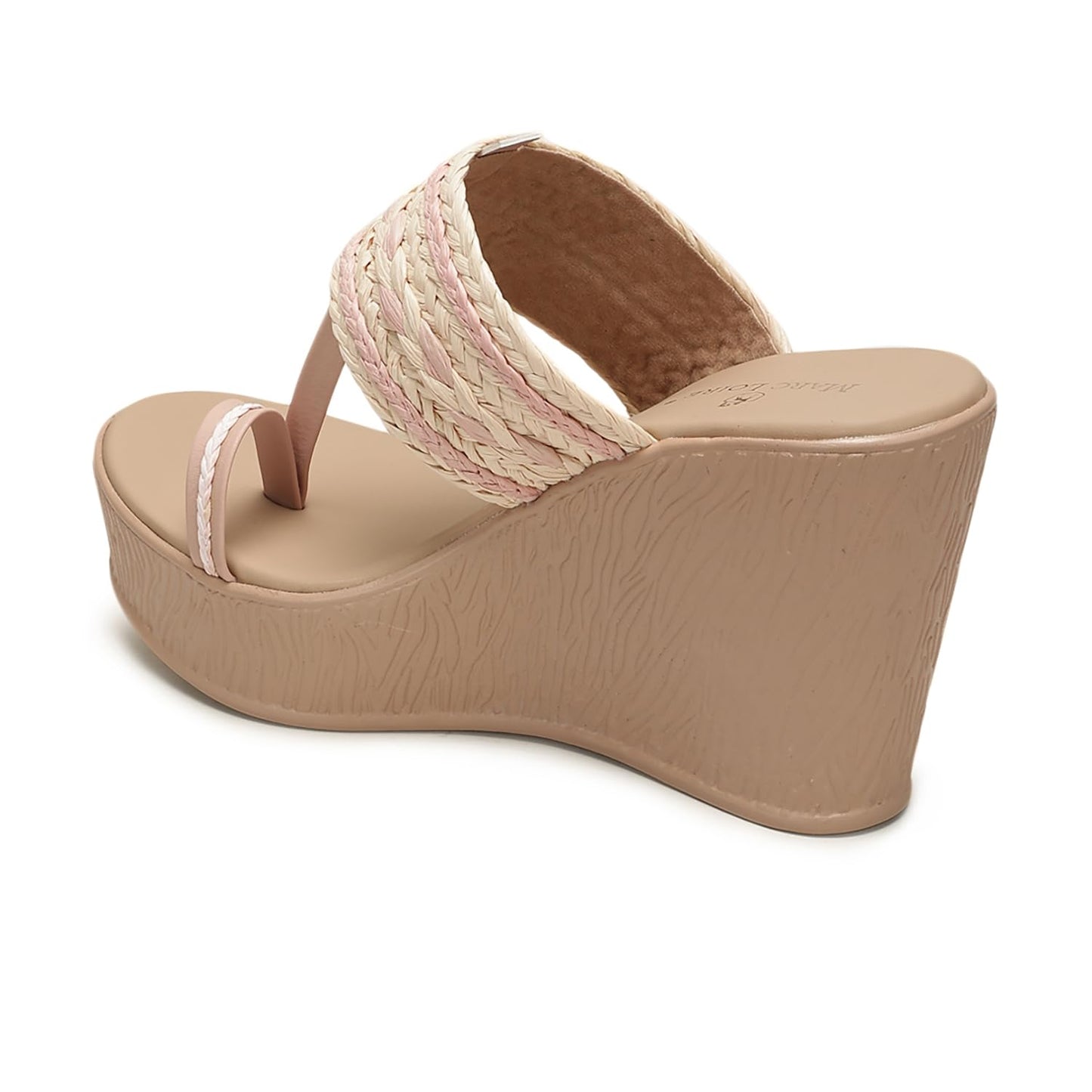 Marc Loire Women Embellished Ethnic One-Toe Wedge Heels | Slip-On Sandals with Comfortable Sole (Purple, UK Footwear Size System, Adult, Women, Numeric, Medium, 3)