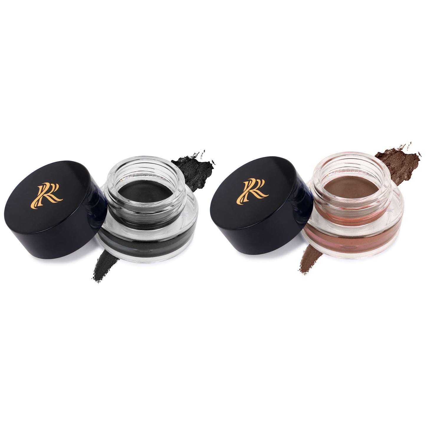 RONZILLE 2 in 1 Gel Eyeliner Long-Wear II WaterProof & Smudge Proof 36hrs Long Lasting II II Gel Kajal 6-gm (Black,Brown)