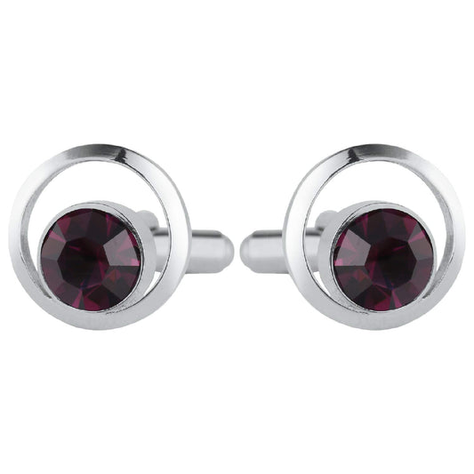 TRIPIN Cufflinks For Men Brass Silver See Through Cufflinks With Purple Stone In A Gift Box Tjhogold1878 Tjhosil1884