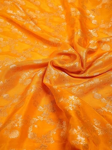 Meena Bazaar Woven Art Silk Saree With Blouse Piece | Mustard