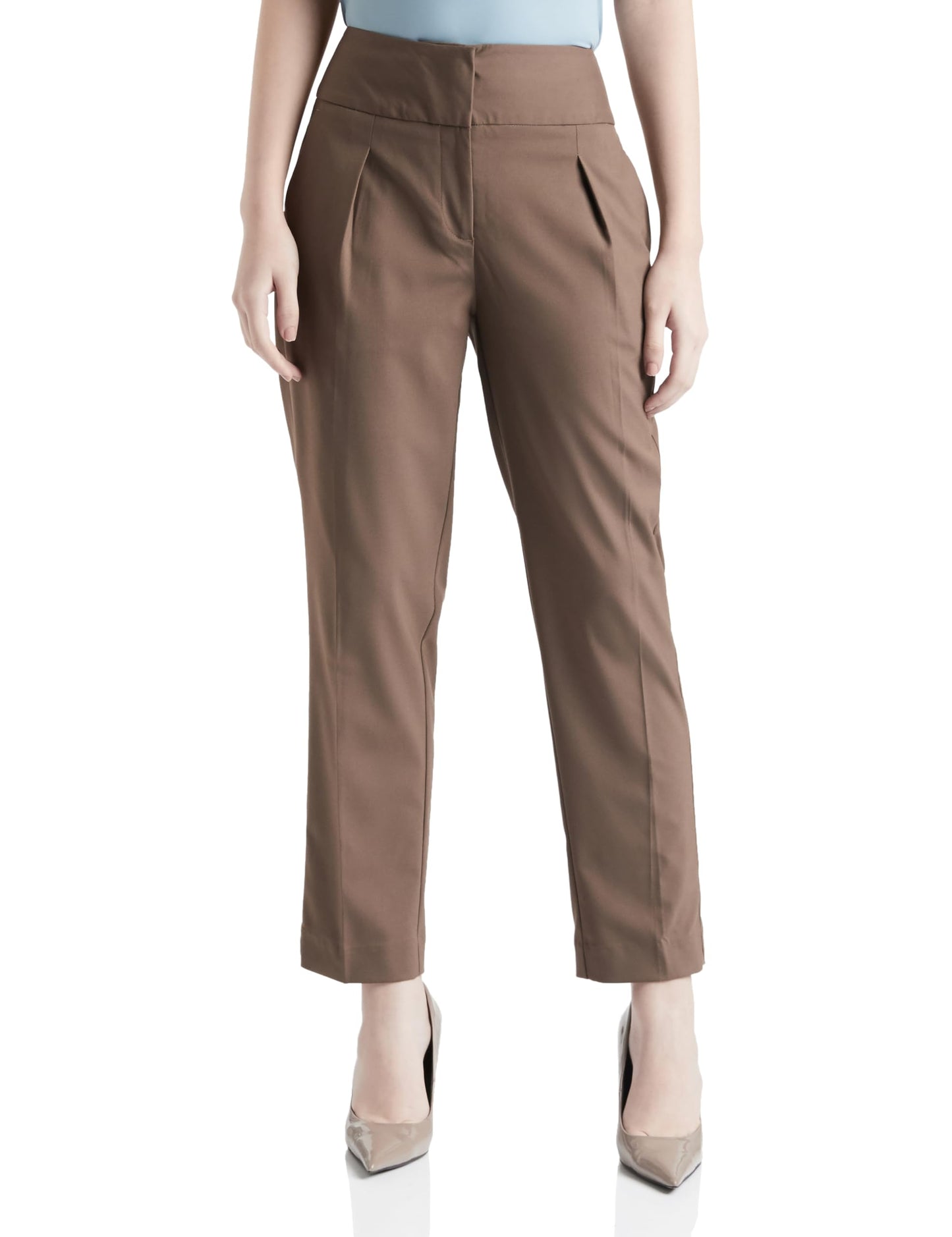 Allen Solly Women's Regular Casual Pants (AHTPWRGPN99388_Brown