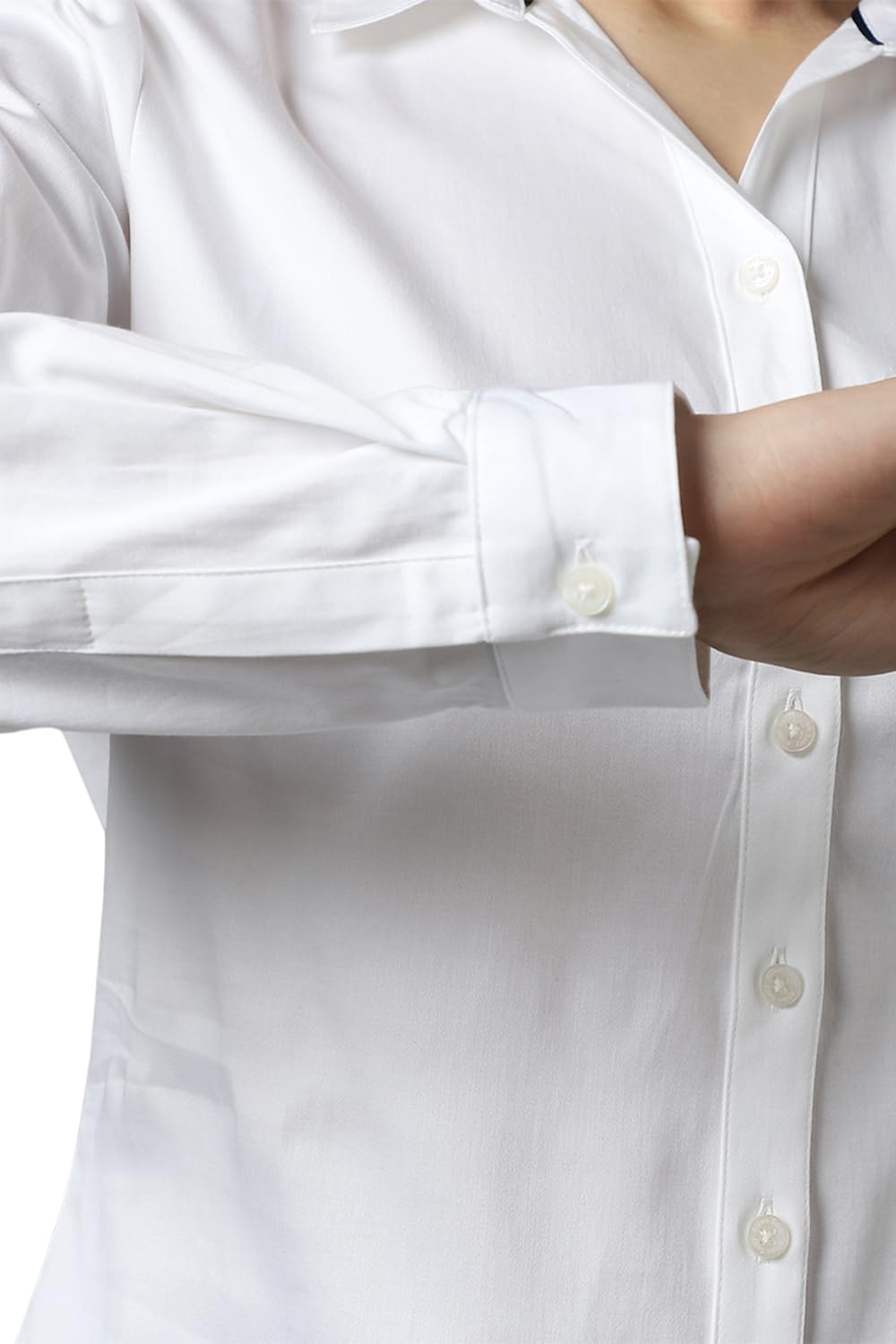 Allen Solly Women's Solid Regular Fit Shirt (AHSFCRGFT80330_White