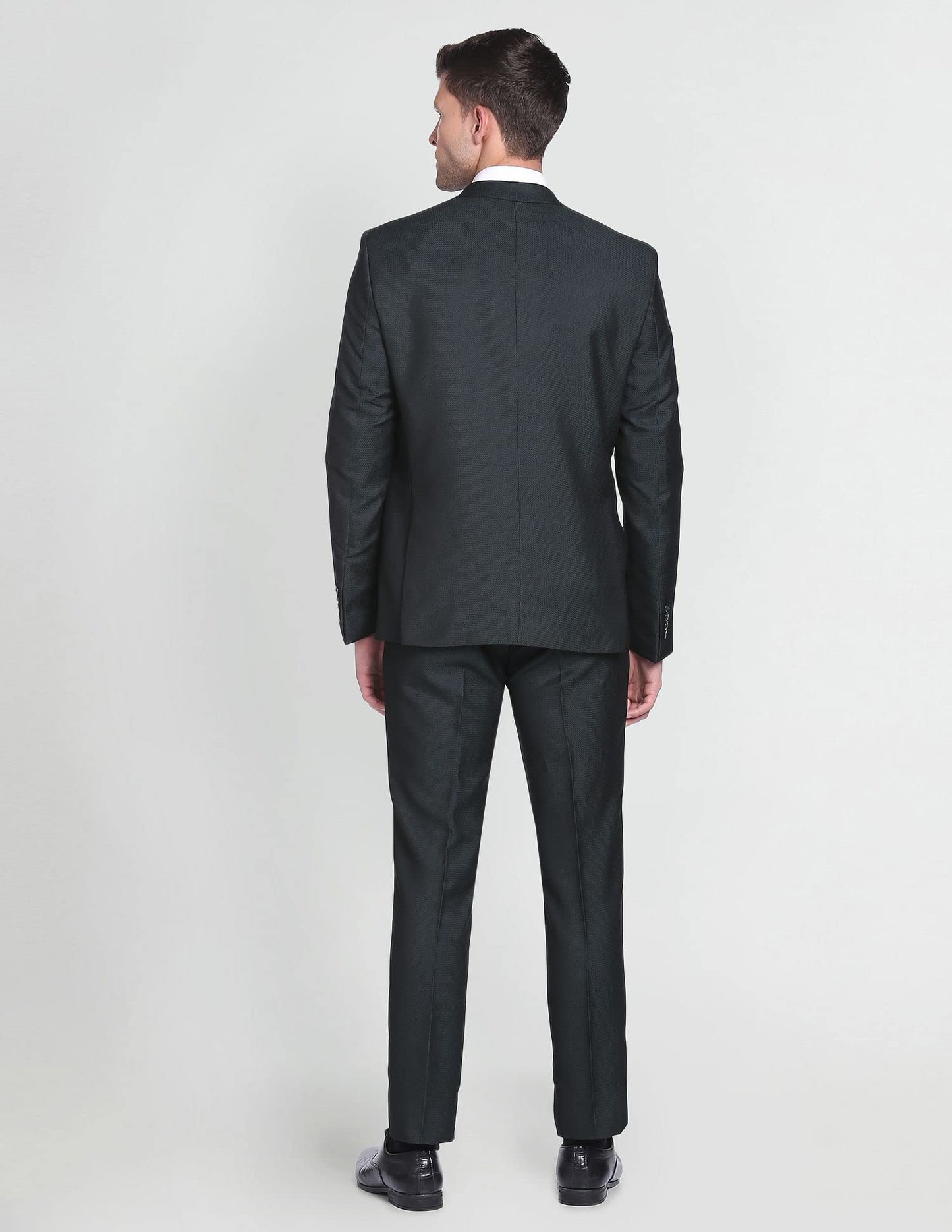 Arrow Men's Cotton Single Breasted Suits (ARAFSU5570_Green