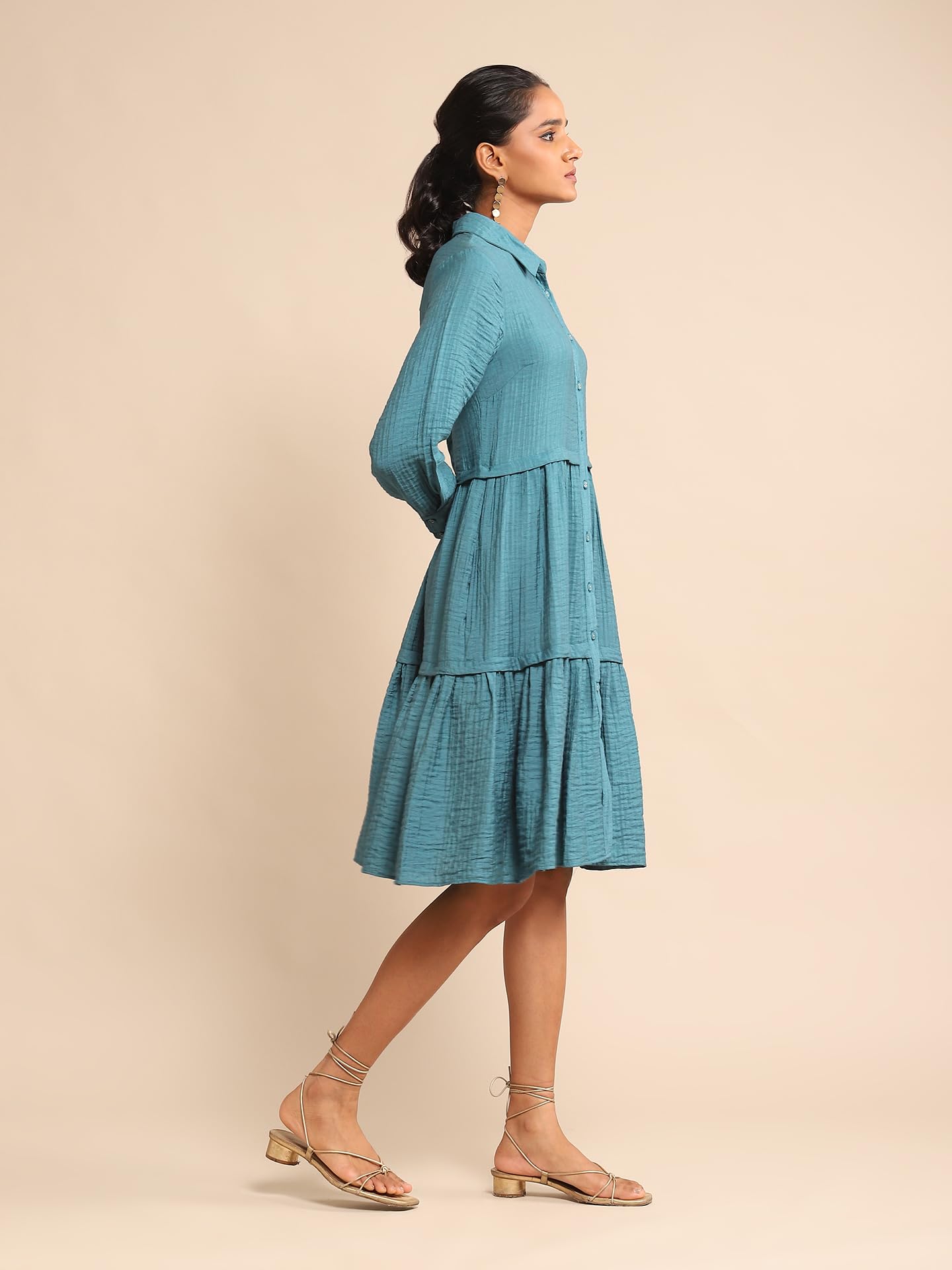 Ritu Kumar Teal Solid Dress