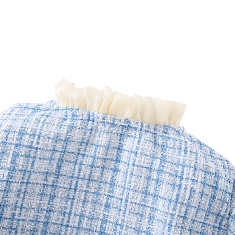 Hopscotch Girls Polyester Waist Length Jackets in Blue Color For Ages 2-3 Years