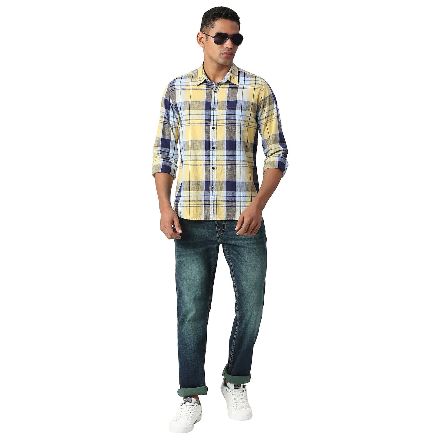 Pepe Jeans Men's Regular Fit Shirt (PM308041043M_Yellow