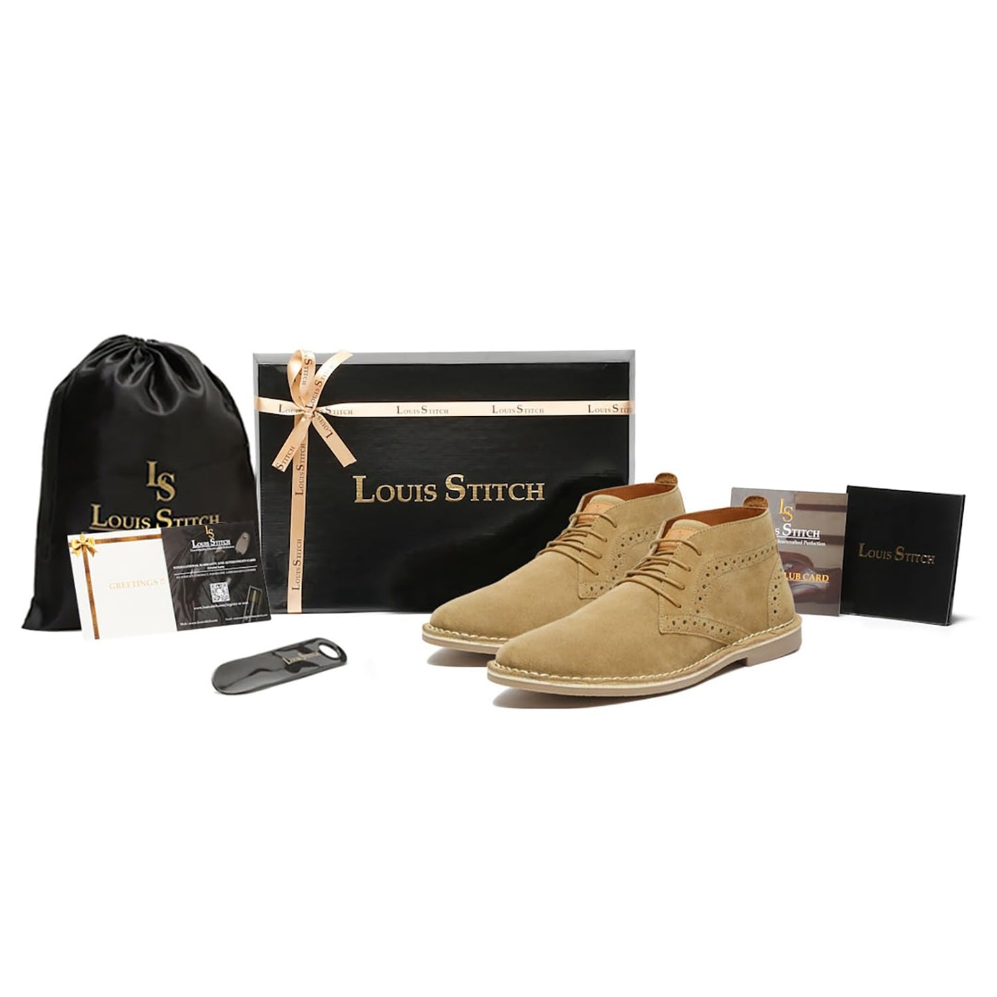 LOUIS STITCH Chukka Boots For Men| Suede Leather Boots for Men| High Ankle Casual Boot | Casual Office & Trekking Shoes | Hiking Boots for Men | Stitch Down Desert Boots |Size-UK07 Cream [LSSDSUCKBGCM]
