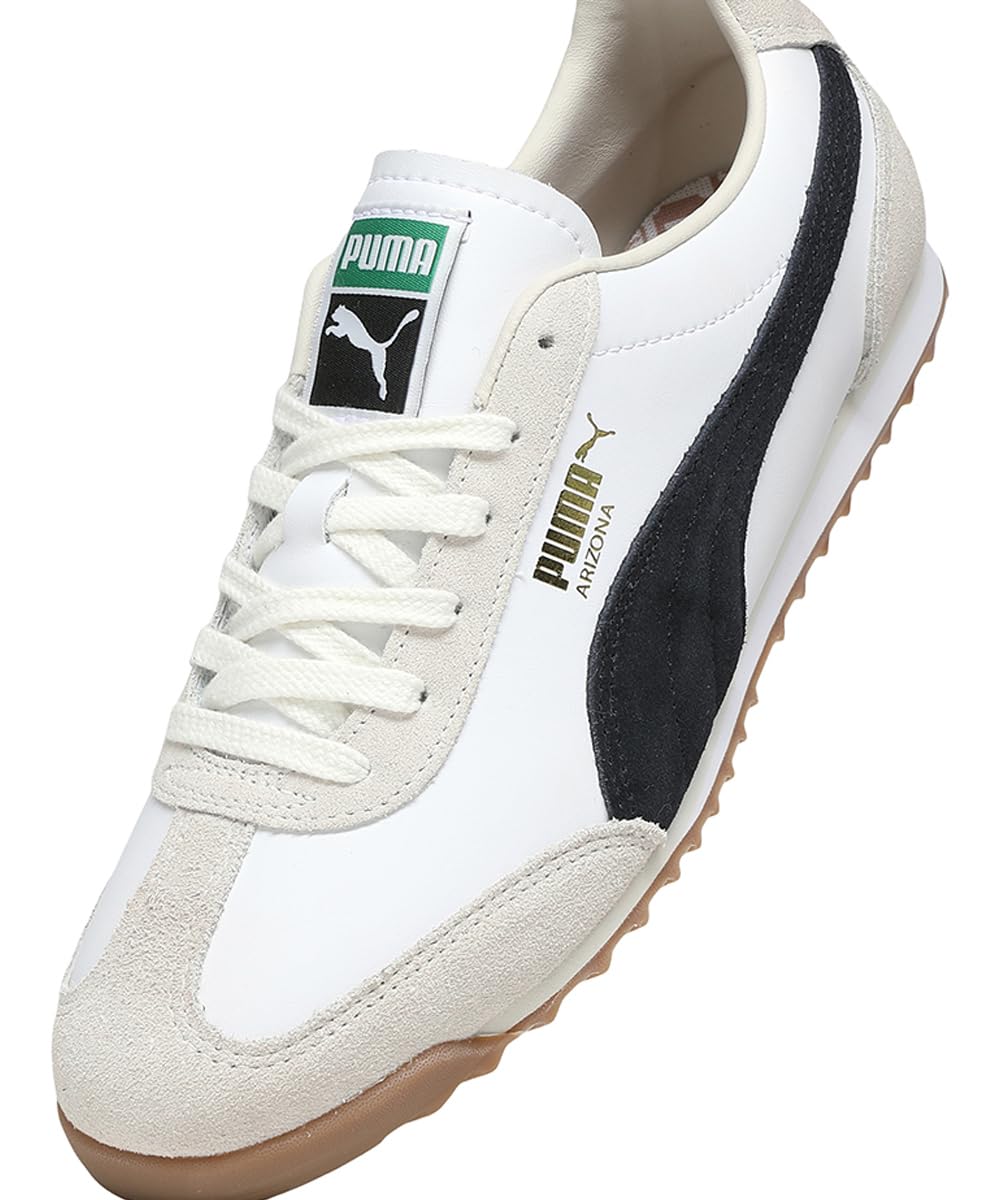 PUMA , Unisex-Adult, Arizona Retro, White-Black, Sneaker, 12UK, (40235302)