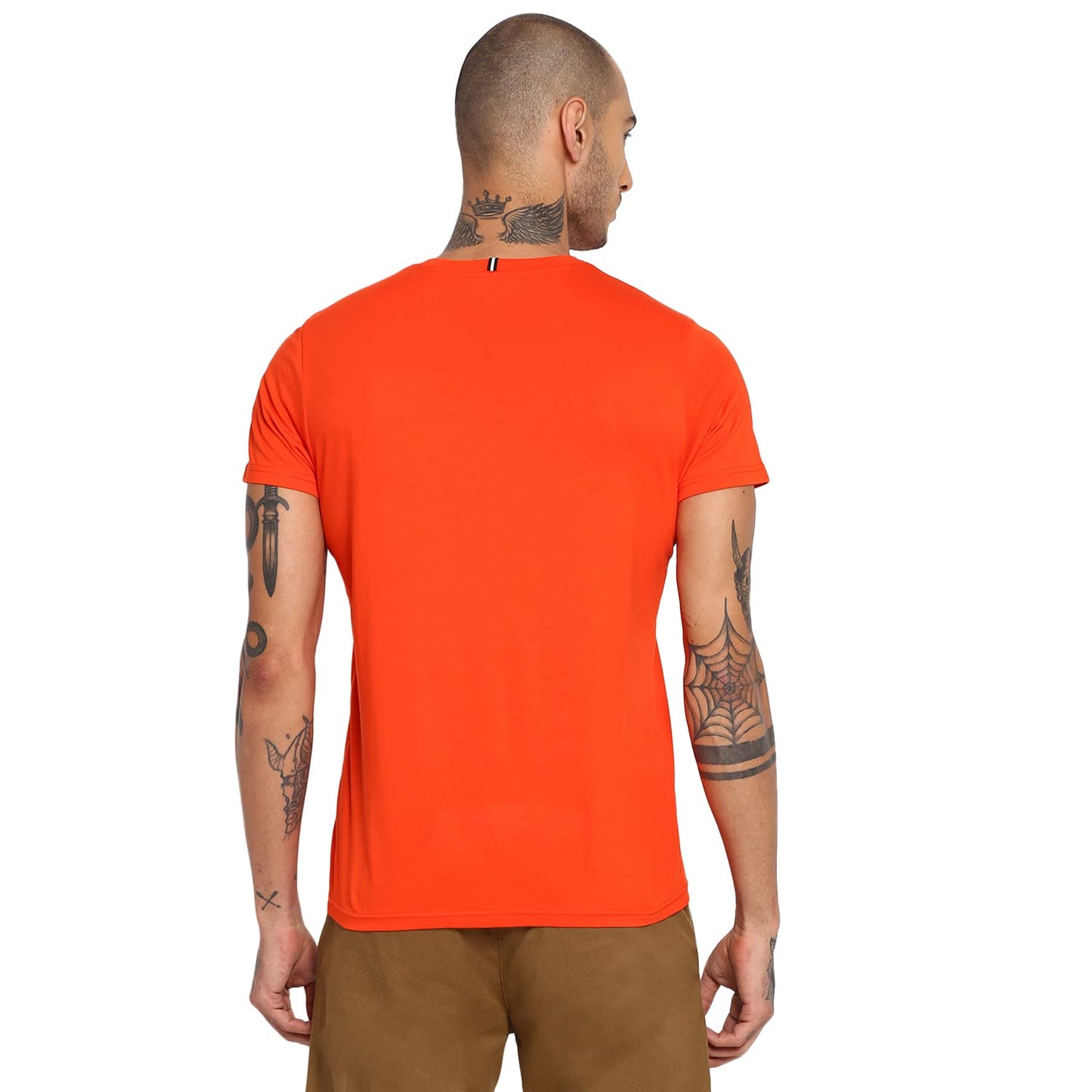 Wrangler Men's Fitted T-Shirt (WMTS003076_Bright Orange M)