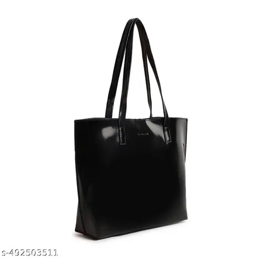 Black Patent Party Tote Bag for Women
