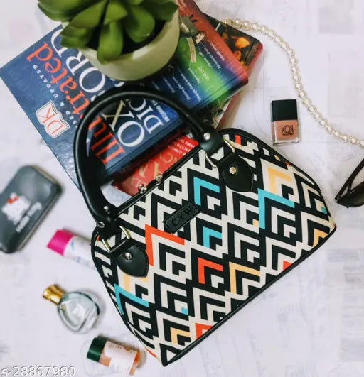 Attractive Women's Multicolor Fabric Handbag