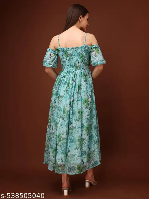 Milost Women's  Fit & Flared Short Sleeve Dress