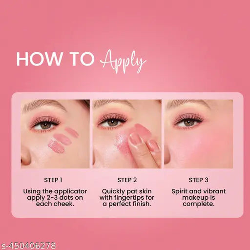 Seven Seas Long Lasting Pigmented Cheek Bloom Liquid Blusher & Lip Gloss (Rosy Cheeks,5g )