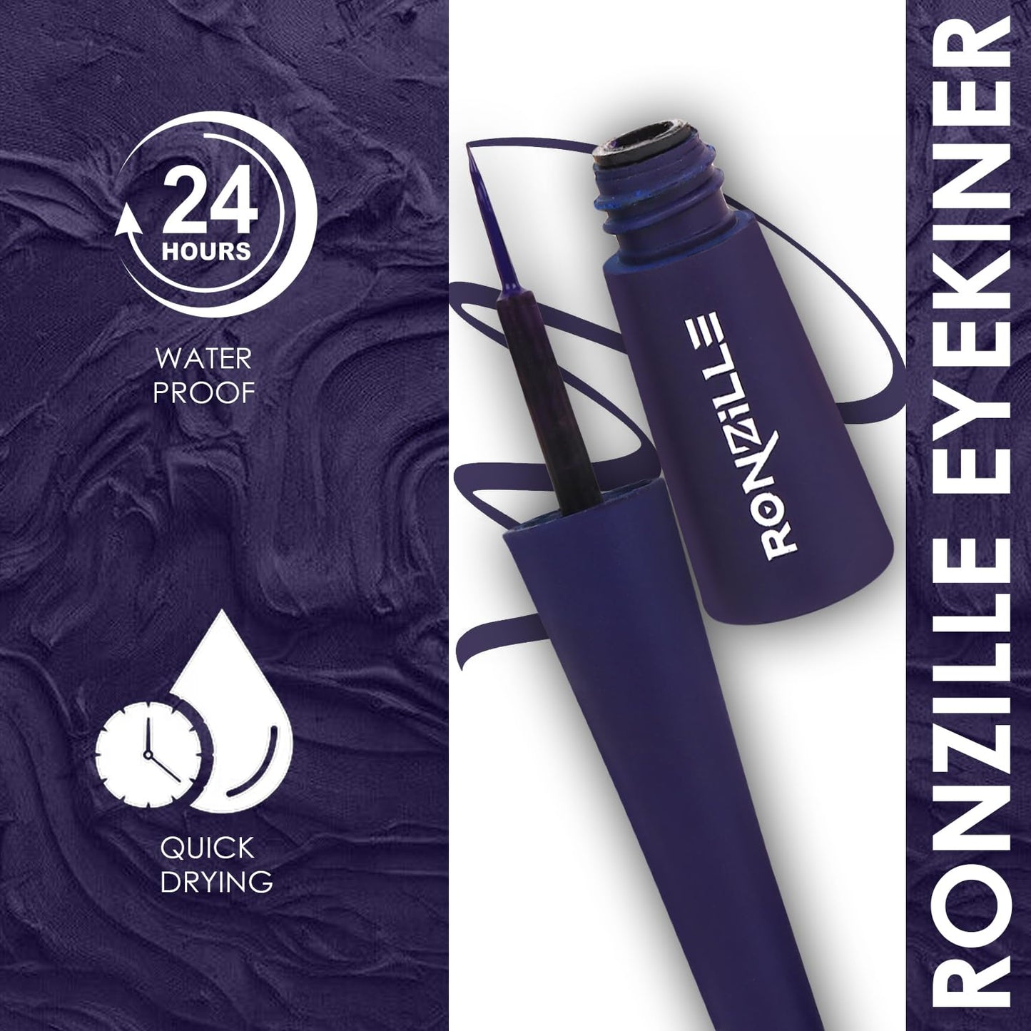 Ronzille Absolute Shine Liquid Matte Eyeliner,Long Lasting, Smudge Proof, Waterproof Liner, Eye Makeup 5 ml (Blue)