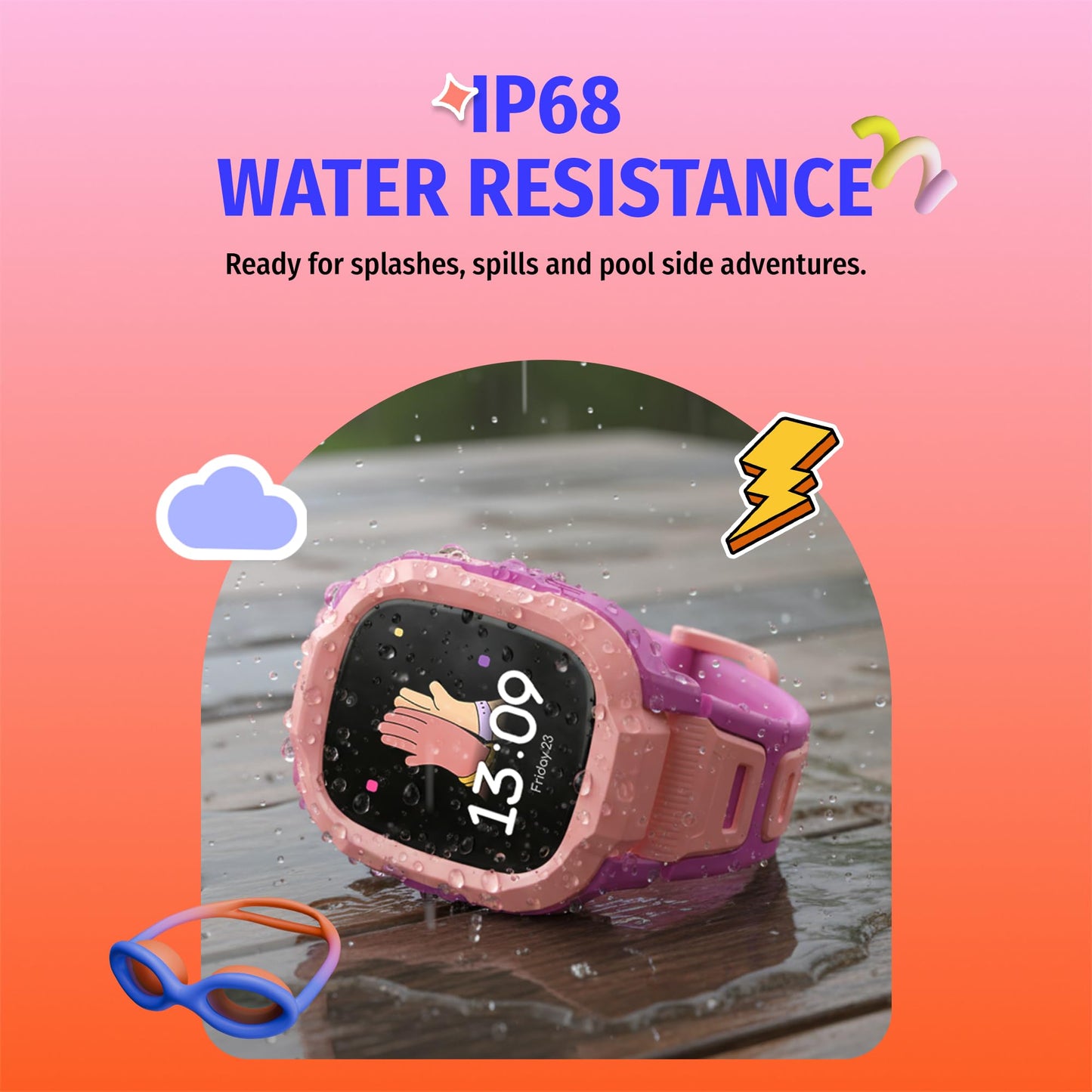 Noise Junior Explorer 2 Smart Watch for Kids with 4G SIM Compatible, 2-Way Video & Voice Calling, Geofencing, Real Time Location Monitoring via Google Maps, IP68, SOS Emergency Alerts (Power Pixel)