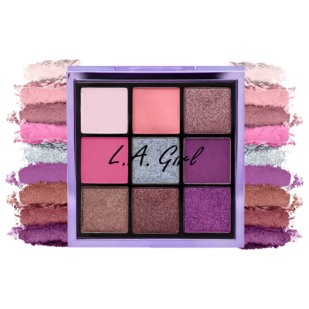 L.A.Girl-Keep It Playful- 9 Color Eye Palette-Playtime | Soft Mattes | Smooth Shimmers & Intense Foils | Easy to Blend | Travel Friendly | 14 gm
