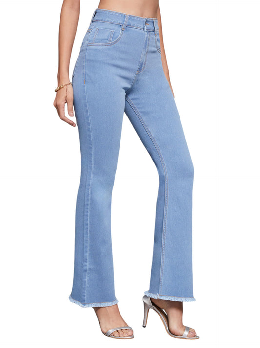 Miss Chase Women's Light Bootcut High Rise Regular Stretchable Denim Jeans (MCAW24DEN79-31-229-38, Royal Blue, 38)