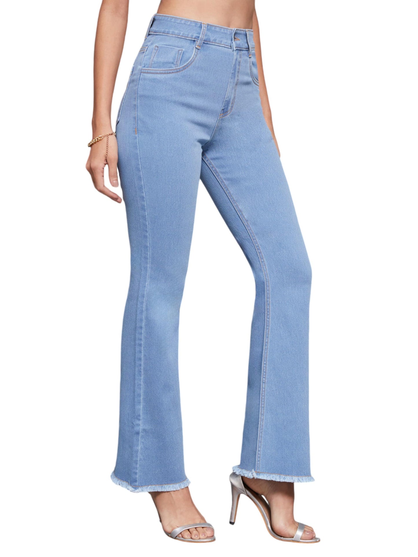 Miss Chase Women's Light Bootcut High Rise Regular Stretchable Denim Jeans (MCSS24DEN79-03-229-36, Royal Blue, 36)