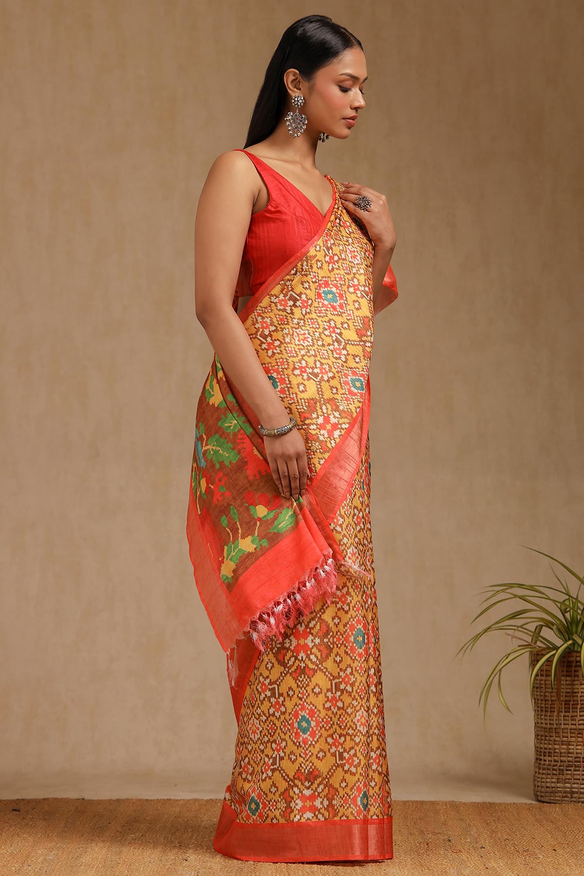 Soch Womens Multicolour Art Silk Pochampally Saree