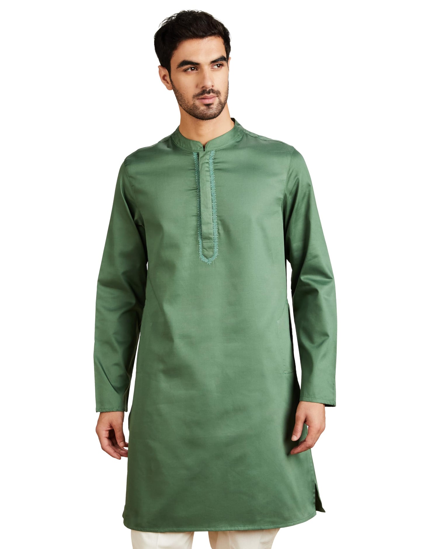 Amazon Brand - Symbol Casual Men's Kurta (SYMETHLKUR-6_Capu Olive_4XL)