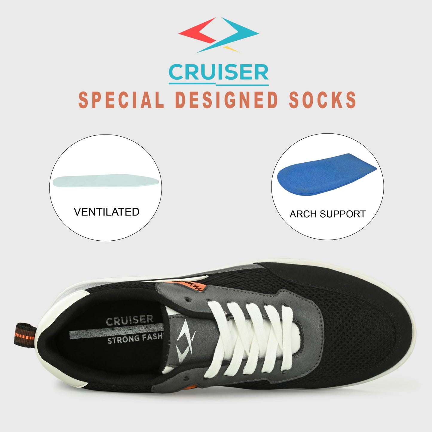 Cruiser Men's Benedict Black 2 Sneakers_7 UK (2507-3)