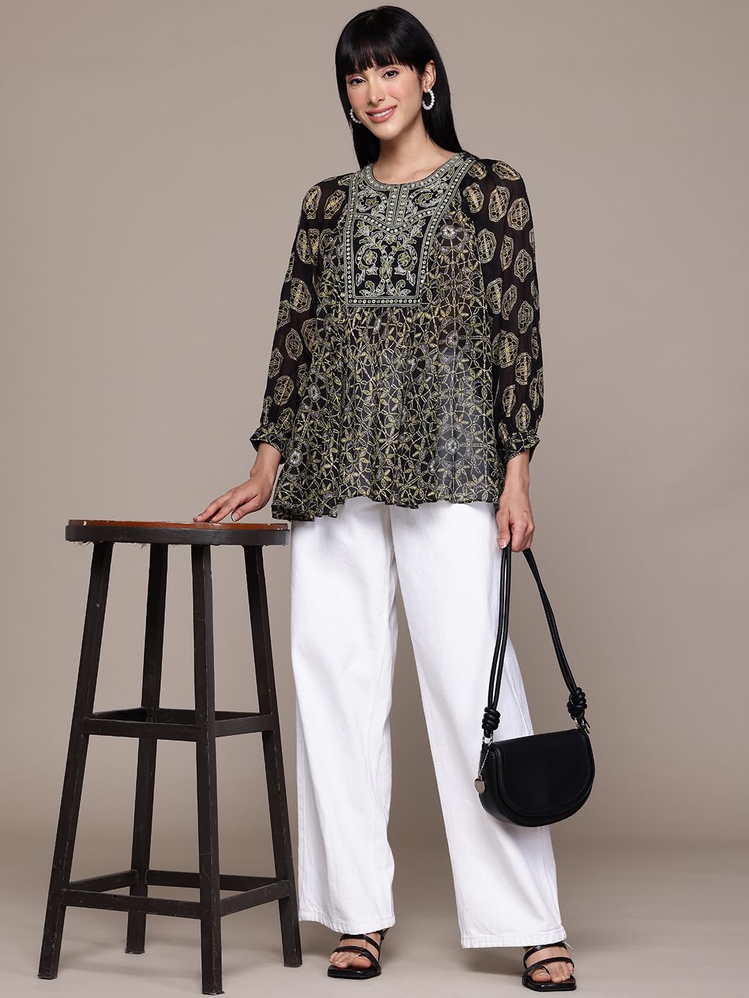 Ritu Kumar Black Saatchi Kurti