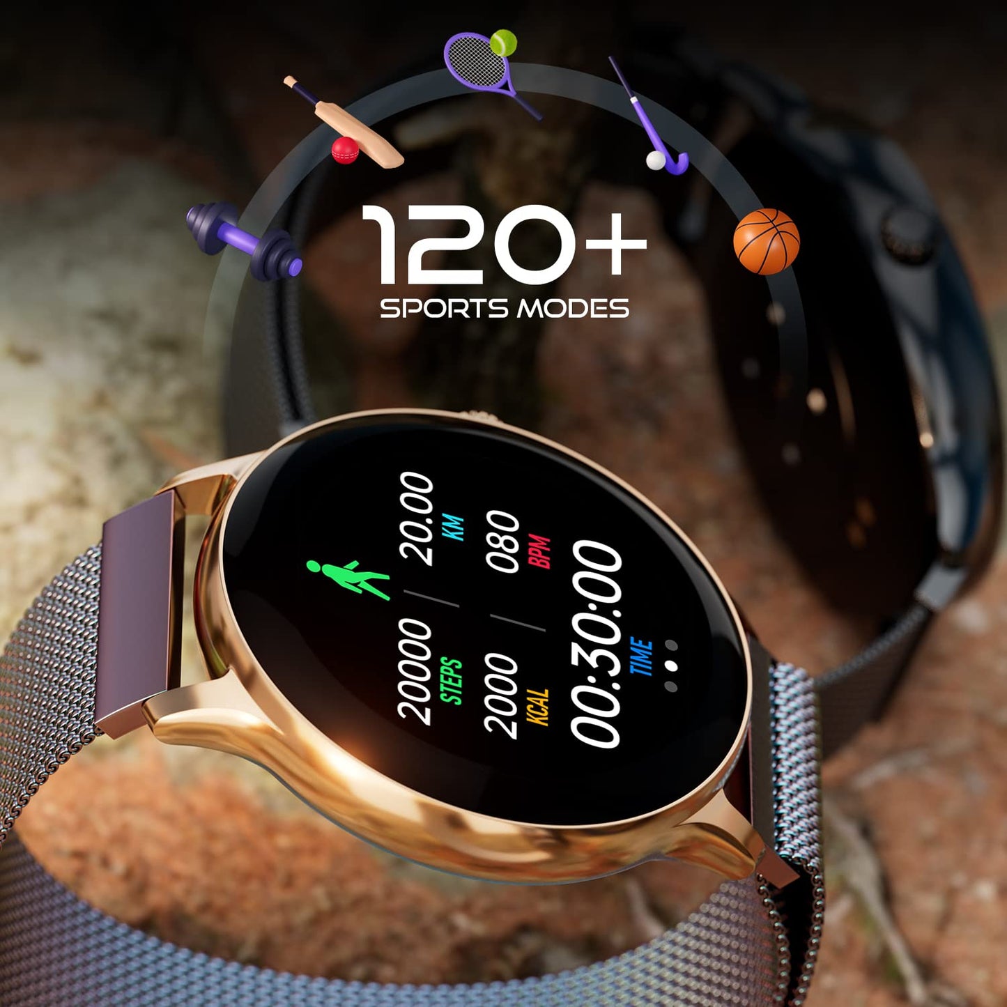 Fire-Boltt Phoenix Ultra Smart Watch 1.39” HD Display, Bluetooth Calling, AI Voice Assistant, 120 Sports Modes, IP67 Waterproof, SpO2 Monitor, Smart Watch for Man & Woman- Rainbow SS