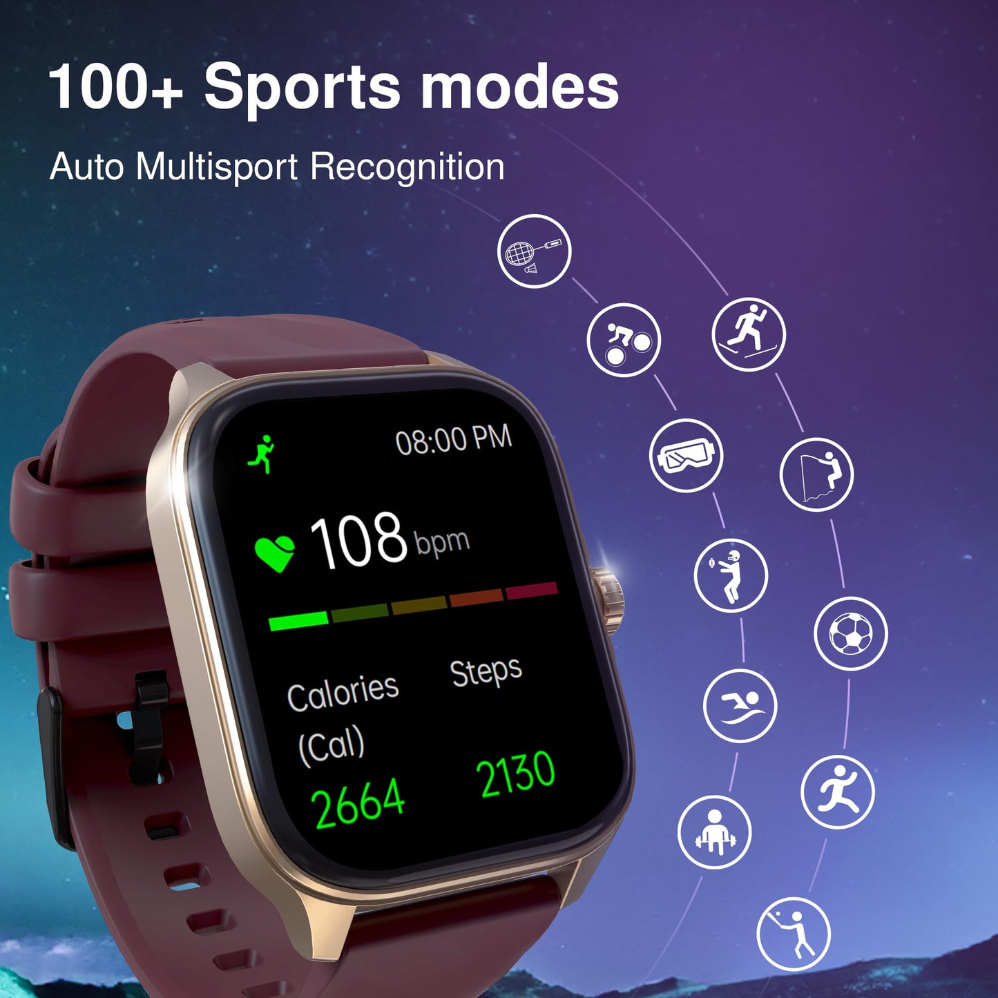 Fastrack Astor FS1 Pro Smart Watch, 1.97" AMOLED Display, Bluetooth Calling, 100+ Sports Modes, SpO2 & Heart Rate Monitoring, Women's Health, IP68, Up to 5 Days Battery, Functional Crown (Teal)